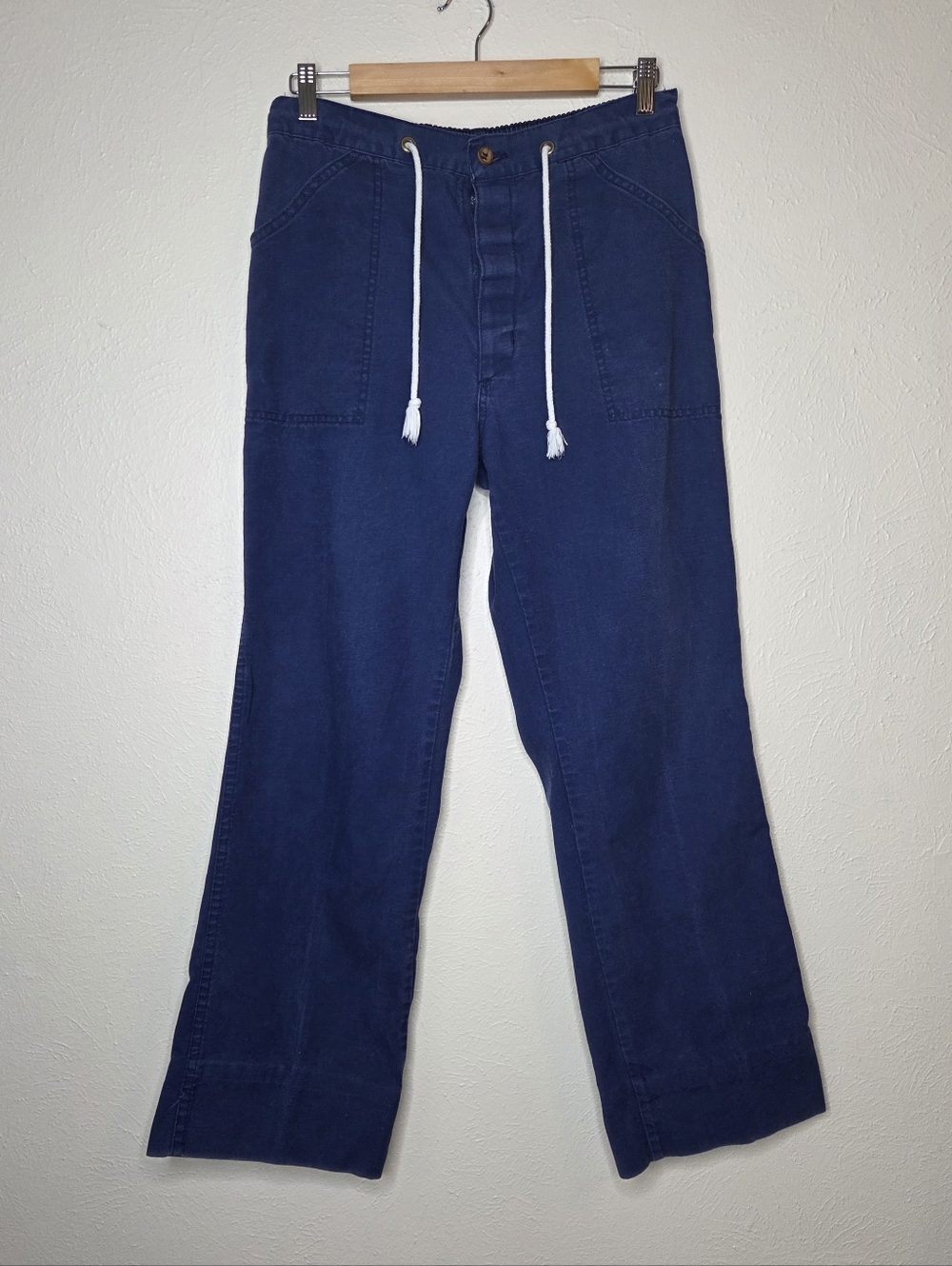 Vintage 90s Ocean Pacific OP Cotton Drawstring Pants Blue Surf Skater Streetwear